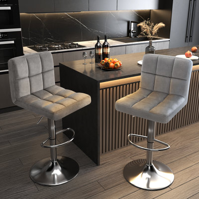 Colebrook Velvet Swivel Adjustable Height Stool