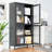4-Shelves Metal Side Cabinet With Waffle-Grids Glass Doors For Bedroom File Office --2061589774