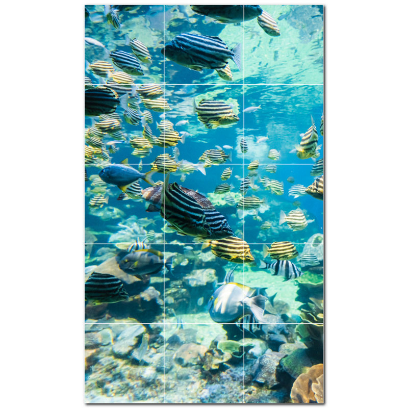 Carrelage mural décoratif 18 po x 30 po en céramique corail PT500424: 6 po x 6 po (ensemble de 15)