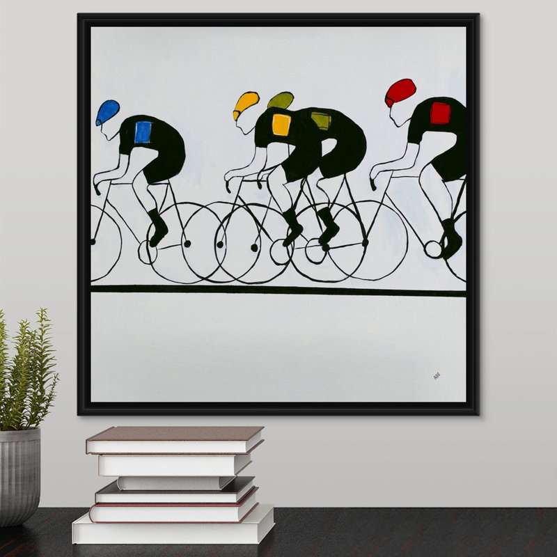 « break out », peinture sur toile, H 17,7 po x l 17,7 po x P 1,75 po, Cadre flottant noir