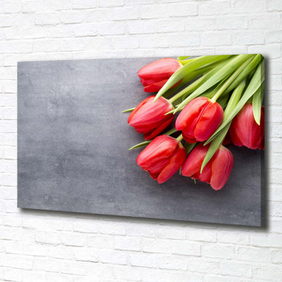 Red Tulips 1 Piece Wrapped Canvas Wall Art