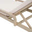 Chaise longue d'extérieur en bois d'acacia avec roulettes et coussin