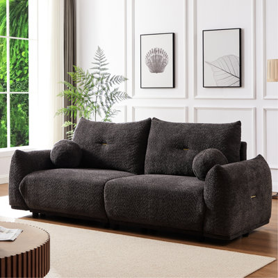 2 Lamb's Wool With Stable Seat And - Gray Modern Living Room Thick Cushions