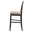 De 2 chaises à hauteur de comptoir, tissu en lin brun clair, dossier croisé, pieds en bois massif, gris patiné pour tabourets de bar, revêtement, structure, carré robuste