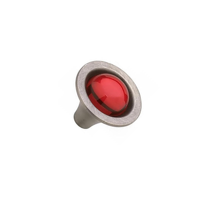 (5 Pack) 1-1/4 inch Knob, Ruby/Brushed Satin Pewter