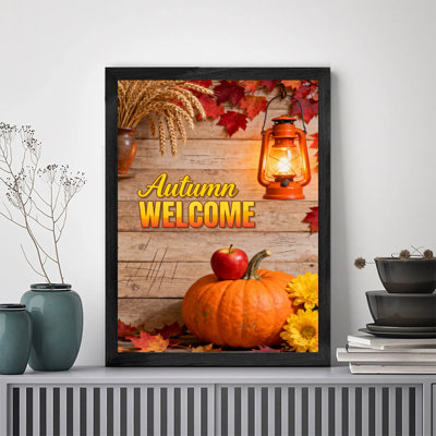 Reproduction d'art encadré noir d'automne rétro WELcom