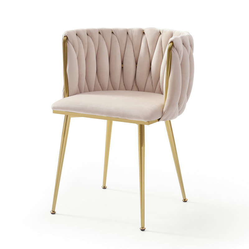 Ensemble de 2 chaises de salle à manger Modern Velvet Velours | Ensemble de 2 pièces | Chaise de salle à manger | Beige
