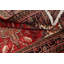 Tapis décoratif en laine noué à la main de conception unique Heriz rouge 3 pi 5 po x 4 pi 10 po