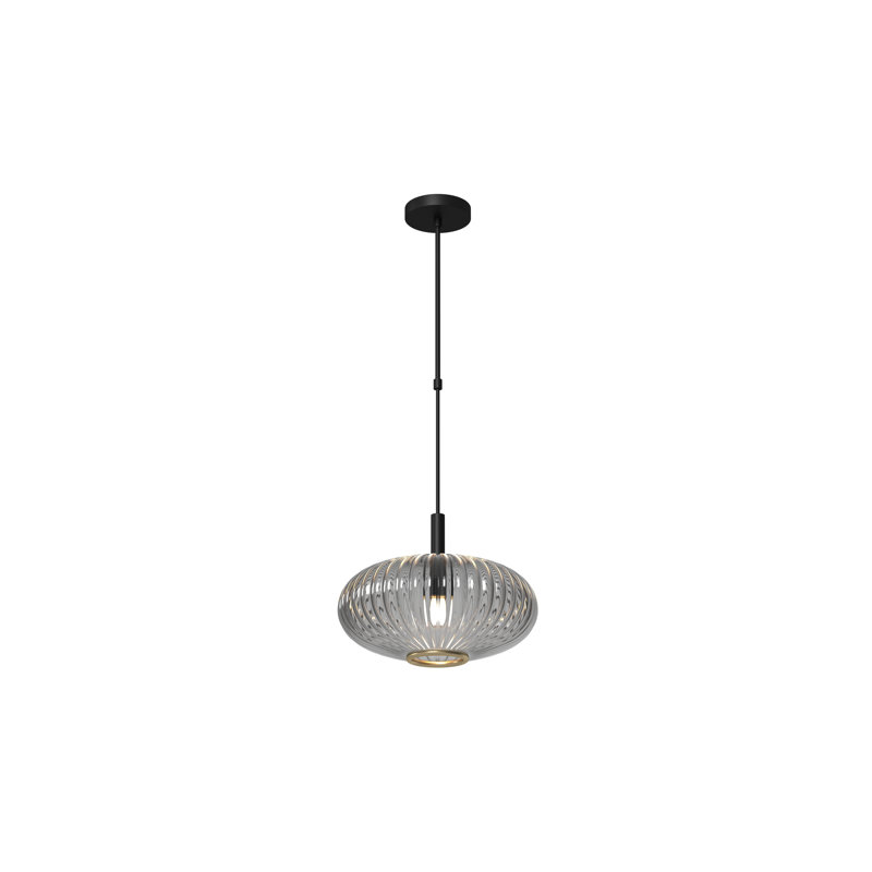 Luminaire suspendu simple 12 po Prohibition par RAM Game Room, Fumée, Noir, noir, noir, noir