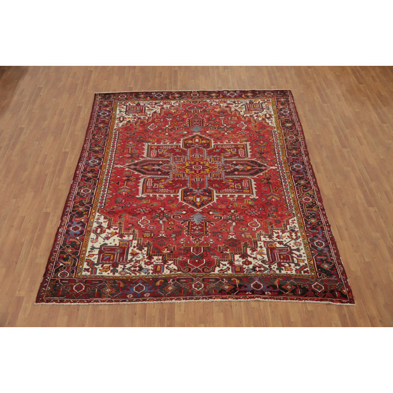 Tapis rouge rétro traditionnel 9 x 11
