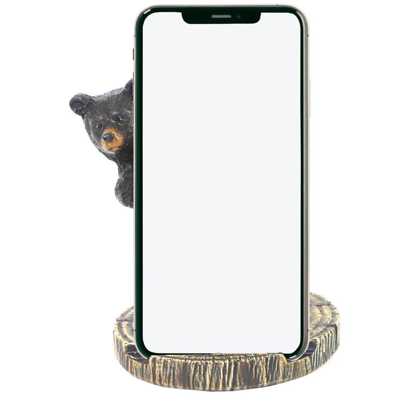 Resin Whimsical Bear Cell Phone Stand Peeking Bear Design with Phone Dock and Mail Holder Function