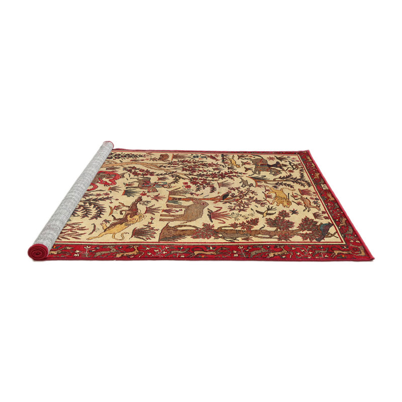 Tapis oriental multicolore tissé à la machine Oriental, Rond 6 pi