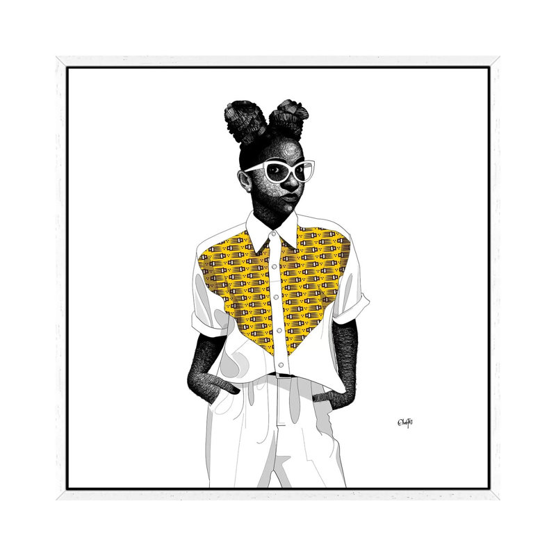 Adiya by Ohab TBJ - Print on Canvas, White Floater Framed, 66.04cm H x 66.04cm W x 3.81cm D