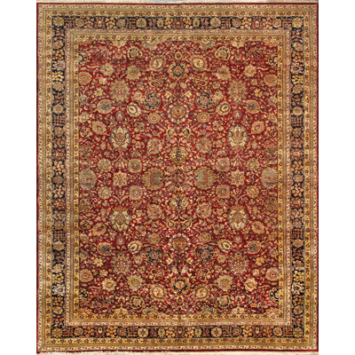 Agra Handmade Wool Floral Area Rug