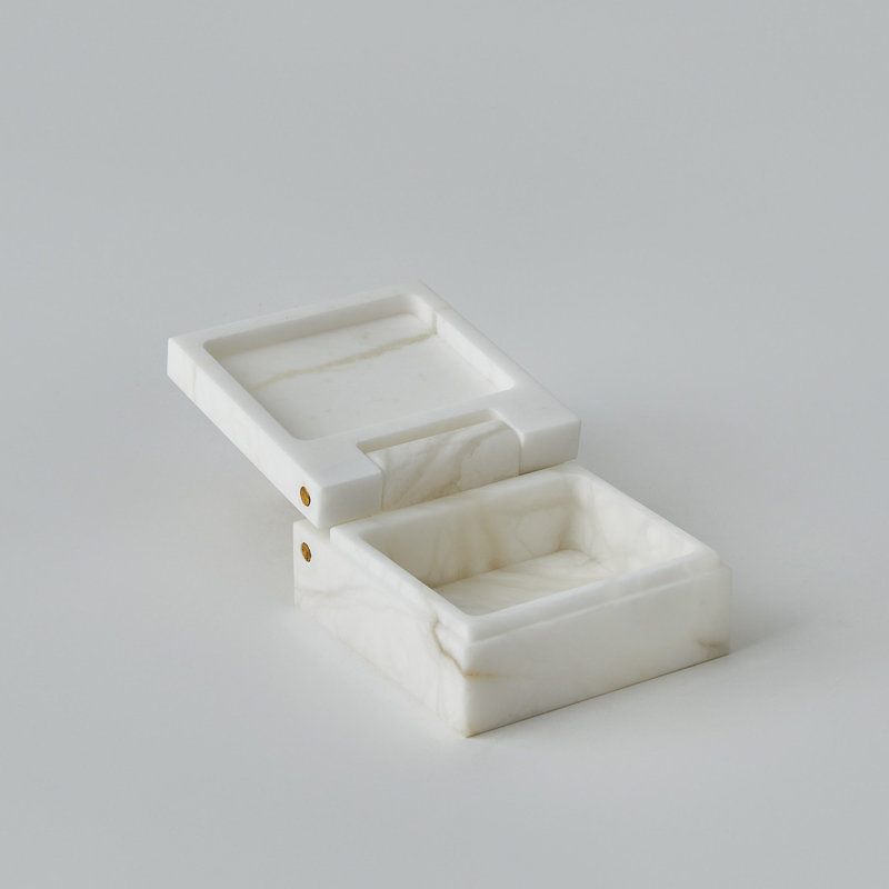 Handmade Stoneware Decorative Box, 2.5" H x 5" W x 5" D