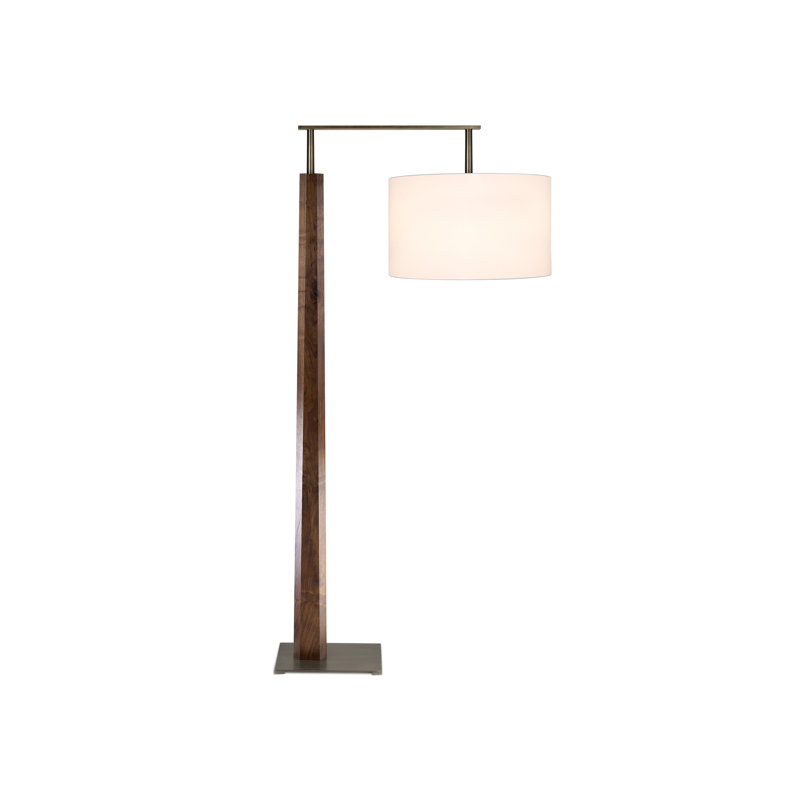 Lampe de travail sur pied 79,5 po Altus, Noyer teint foncé, Noir, Bronze huilé