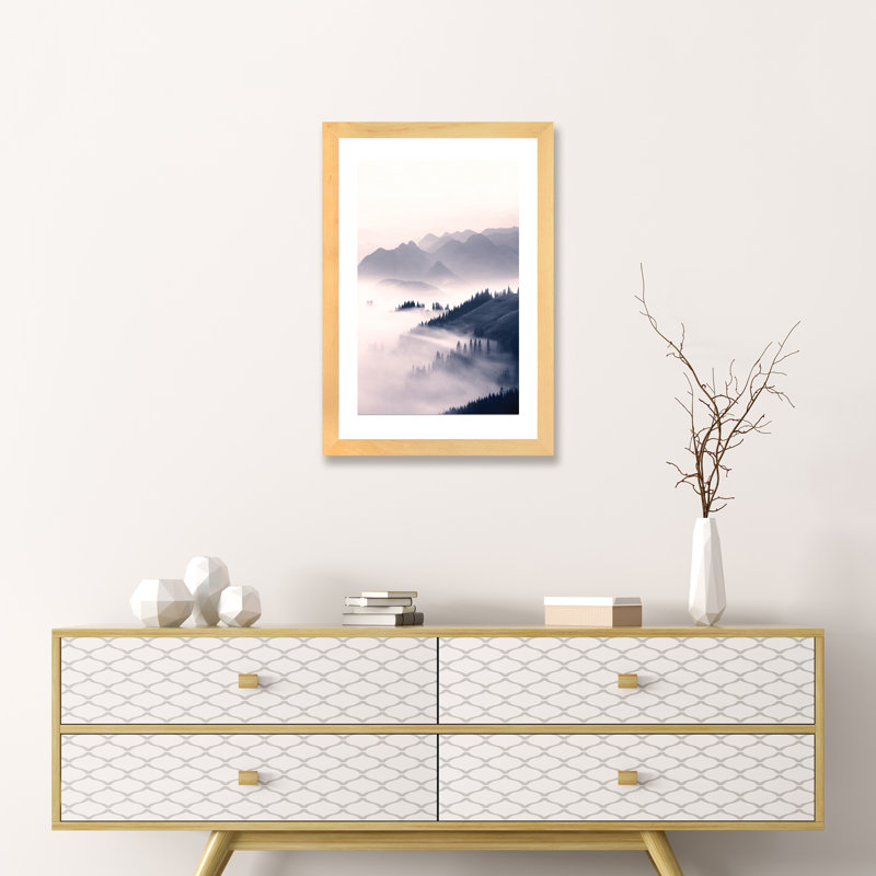 « Morning Sun », impression, H 24 po x l 16 po x P 1 po, Papier encadré de bois naturel