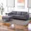 Repose-pieds carré en velours orange Lightner-113399430