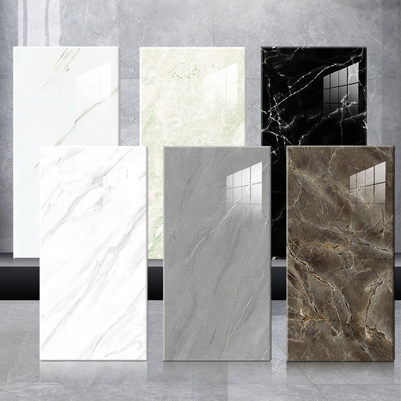 Deivids Peel and Stick Marble Wall Tile, White/Black