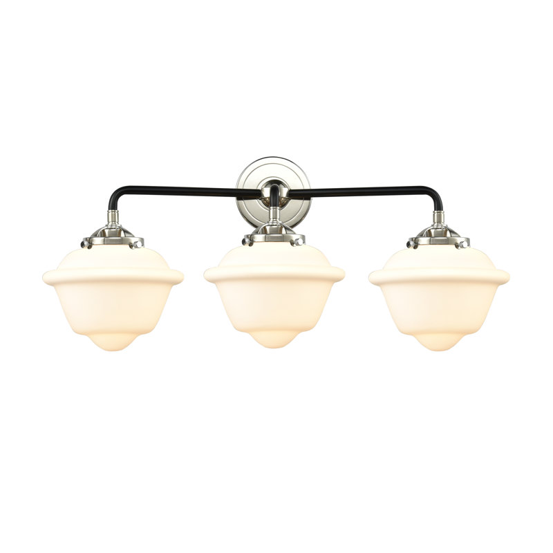 Baptiste 3 - Light Dimmable Vanity Light, Black Polished Nickel, Matte White, LED 