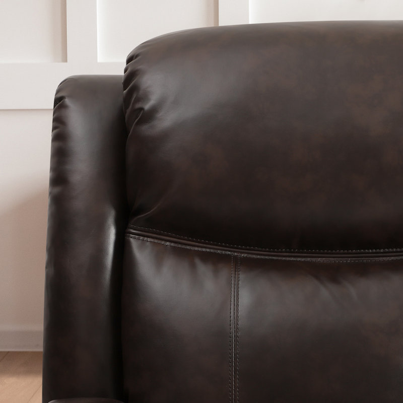 Causeuse inclinable électrique de 70 po avec éclairage DEL, rangement pour console, ports USB / type-c et porte-gobelets - brun, pour le cinéma maison ou le salon