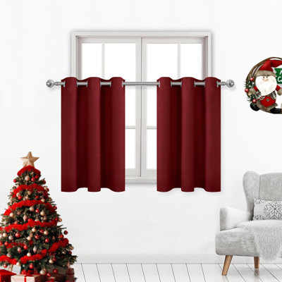 2 Thick Panels Room Darkening 85% Blackout Curtains, Thermal Insulated Block Out Light Grommet Top Drapes