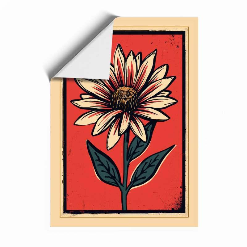 Blooming Daisy Botanical - Framed Print, A1 - 84.1 x 59.4 cm, Unframed
