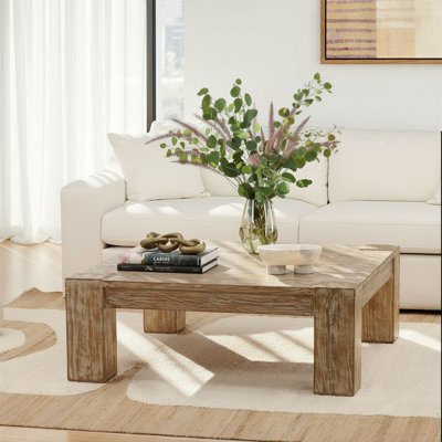 Parson Reclaimed Pine Wood Coffee Table, Natural