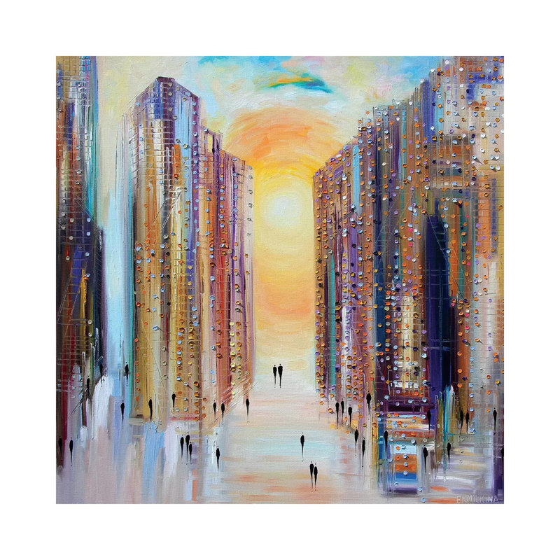 Drowning in the Sun 1 Piece Painting on Canvas, 45.72 cm H x 45.72 cm W x 1.91 cm D, Wrapped Canvas