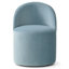 Chaise de salle à manger rembourrée en velours entièrement roulée avec roulettes cachées (ensemble de 4)-131634812