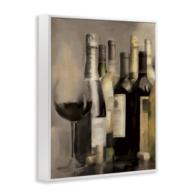  Wine Glass with Bottles Framed Giclee Art by Carol Robinson