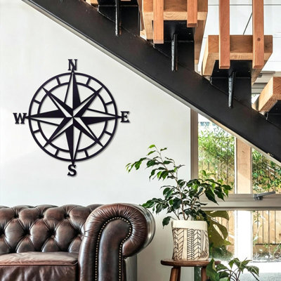 Decorative craftss Vintage-Style Metal Compasses Wall Decor   Nautical Wall Hanging  Wrought Iron Home Decor   Openwork Wall Hanging
