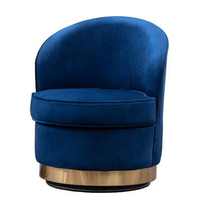 Siège pivotant en velours bleu - Chaise moderne chic et confortable avec aspect rotatif