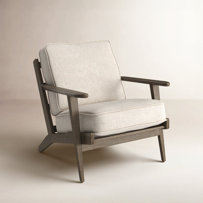 Roxy Upholstered Armchair, Ivory Cotton Blend