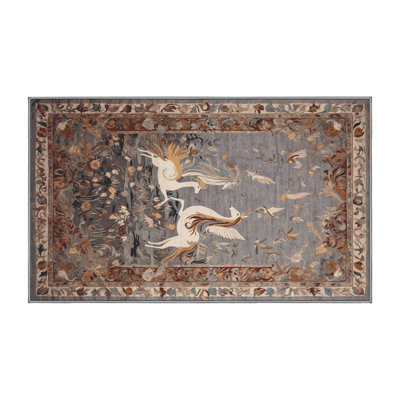 Machine Washable Gray Area Rug