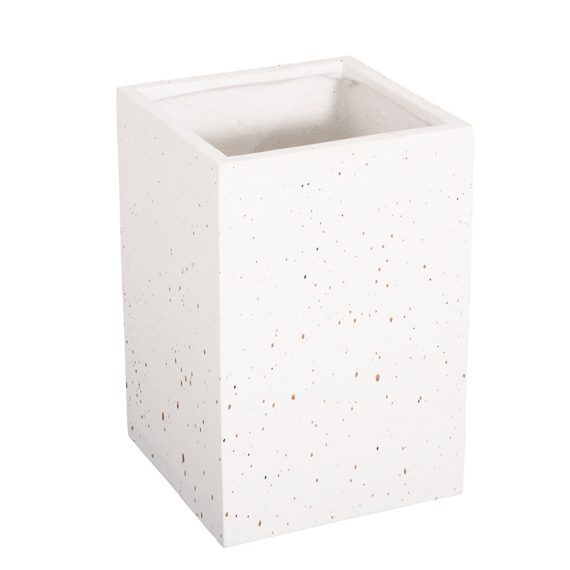 Boîte à fleurs rectangulaire en oxyde de magnésium faite à la main de 20 po de hauteur, l 13,1 po x P 13,1 po, sans assemblage, trou de drainage avec bouchon, blanc pour jardin, jardin