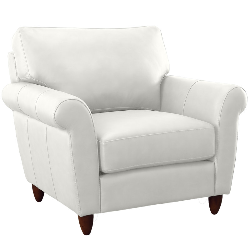 Chaise en cuir véritable Buxton, White