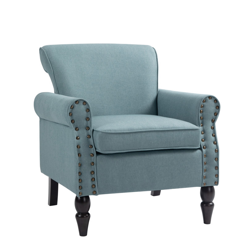 Chaise avec accoudoirs Iliana, Bleu pâle