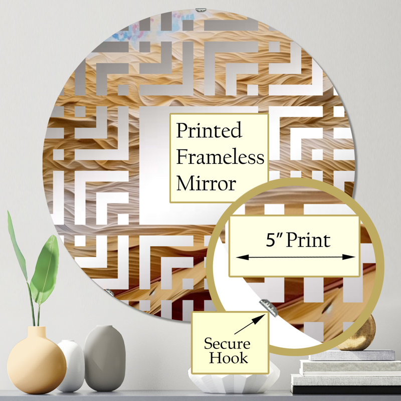 Terracotta Bliss Texture Abstract III - Miroir mural carré, 31,4 po x 31,4 po
