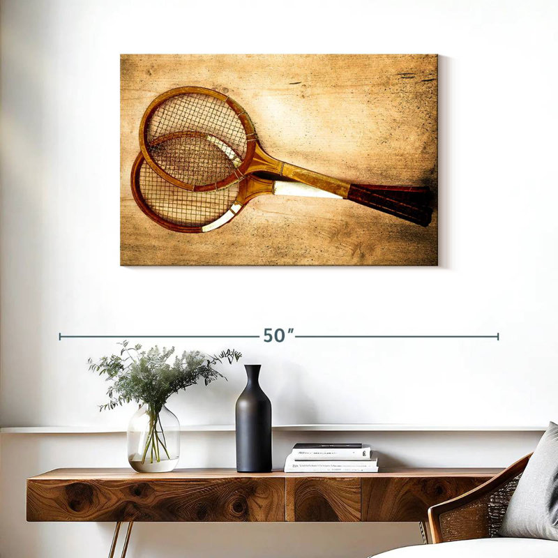 Antique tennis rackets Sireci, H 24 po x l 36 po