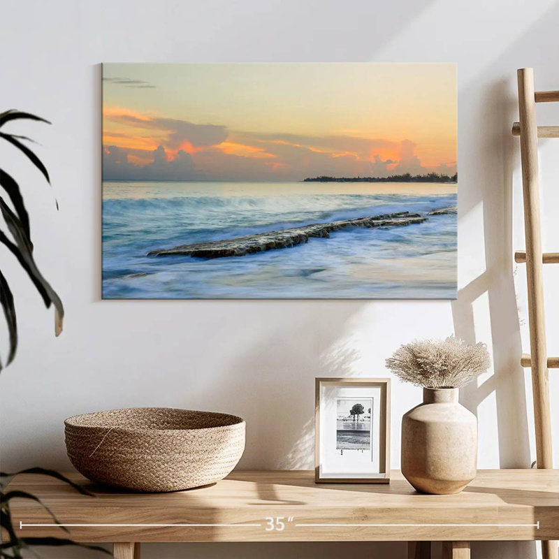Gillard, crique de plage, vagues, H 16 po x l 24 po