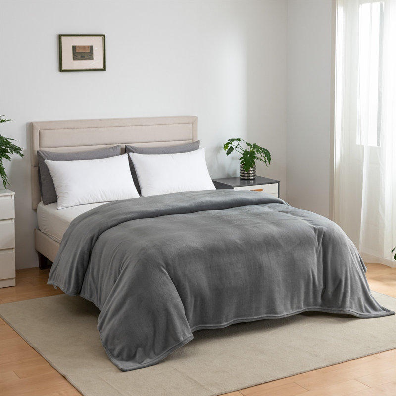 Machine Woven Throw Blanket, Single (3'), Grey