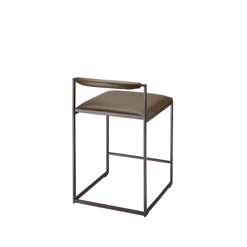 Tabouret de comptoir en cuir Bradbury, truffe, Truffe