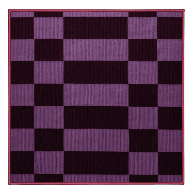 Machine Washable Checkered Purple Area Rug