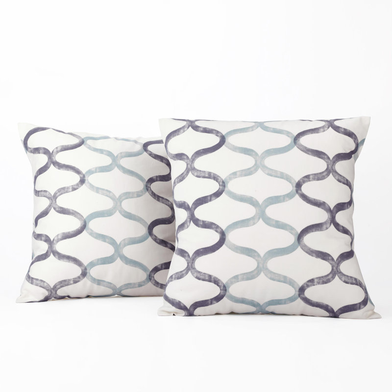 Illusions Square Cotton Pillow Cover, Blue