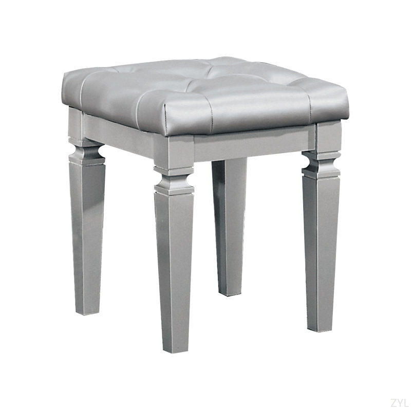 Tabouret de coiffeuse 1 pièce Modern Glam, Argent argent