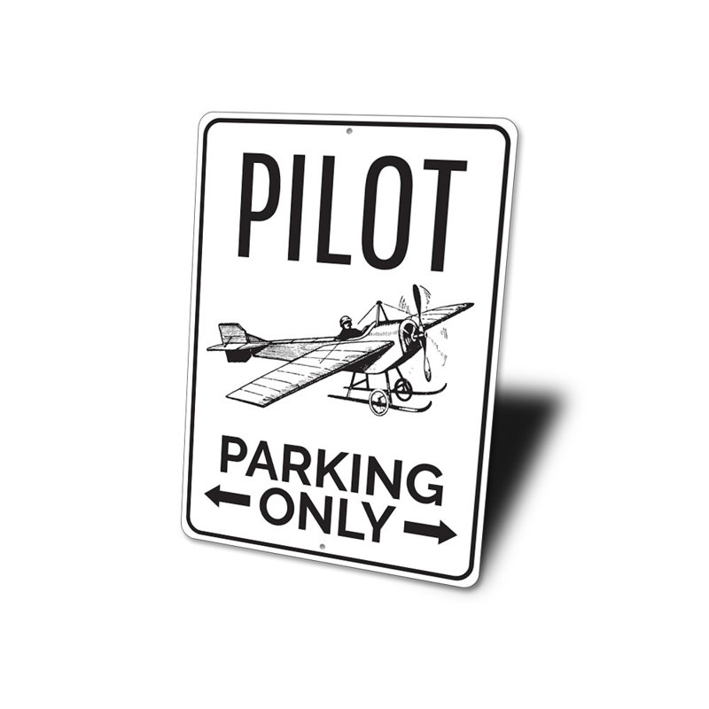 Enseigne pilote en aluminium, H 14 po x l 10 po x P 0,04 po