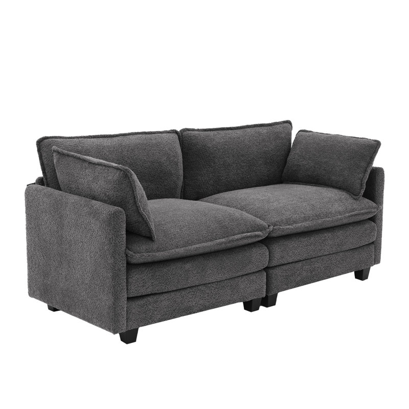 Canapé avec accoudoirs Redenius, Gris