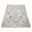 Tapis beige / bleu en laine noué à la main de conception unique 6 pi 6 po x 9 pi 6 po années 1960