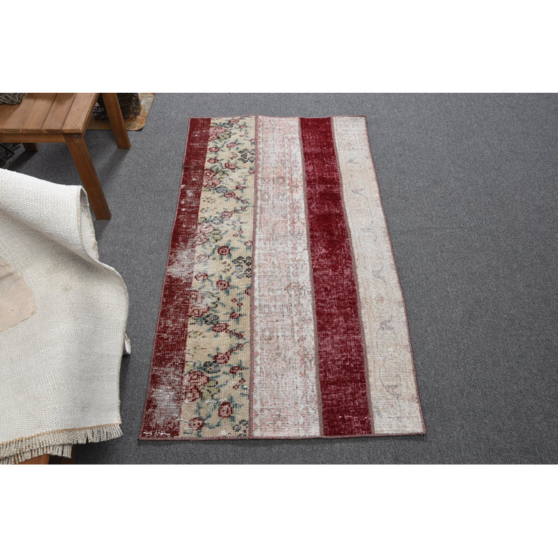Tapis Aztec, tapis rétro, tapis turc, petits tapis de 2,5 pi x 4,6 pi, tapis froids rouges, tapis de cuisine, tapis de sol